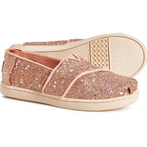 TOMS Glitter Slip-On Sneakers in Rose Gold